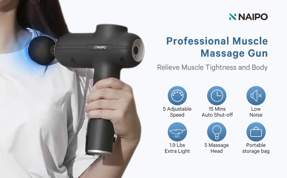 Professional body massage gun - Naipo MGG-2103 on sale