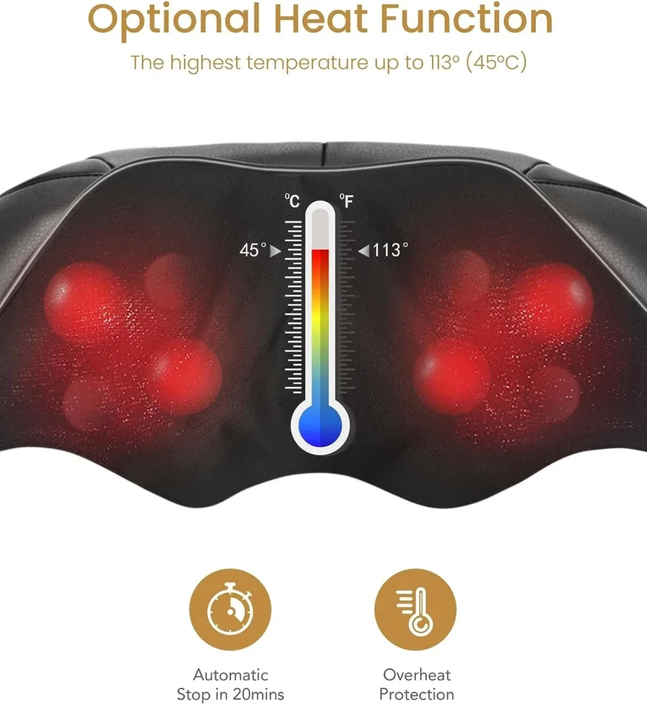 Back, neck and shoulder massager - Naipo MGS-150DC shiatsu body belt