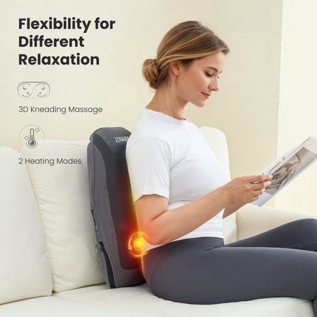 Back massager - cordless mini pillow with heating Naipo MGB-2403