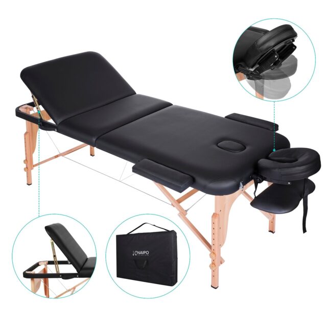 Massage table - folding portable three-section table Naipo MGBC-302H