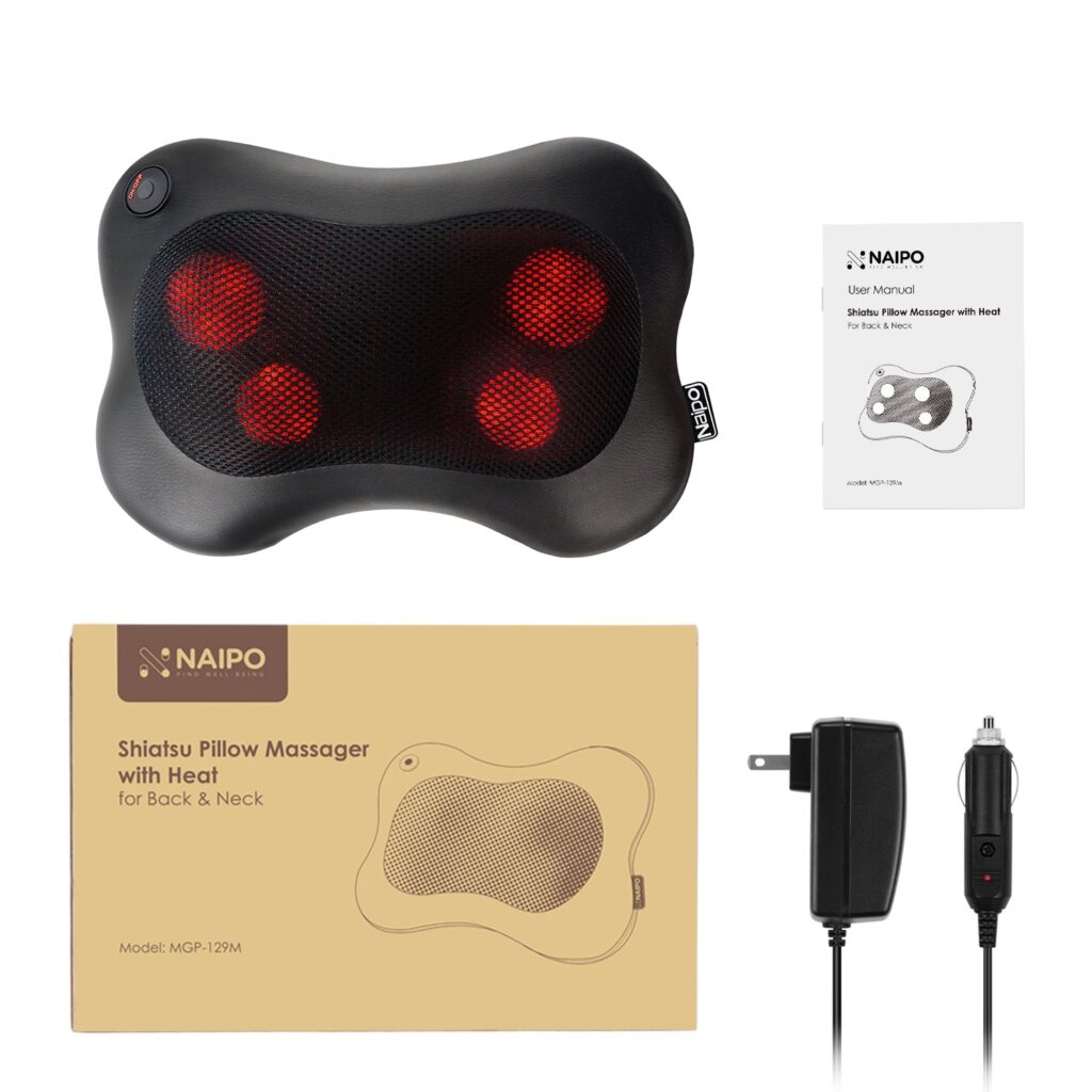 Massage pillow - heated shiatsu pillow Naipo MGP-129M