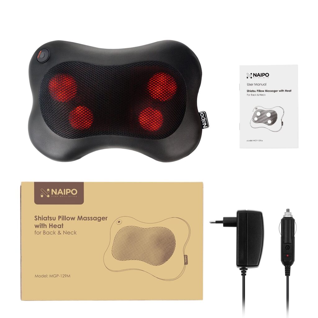 Massage pillow - heated shiatsu pillow Naipo MGP-129M