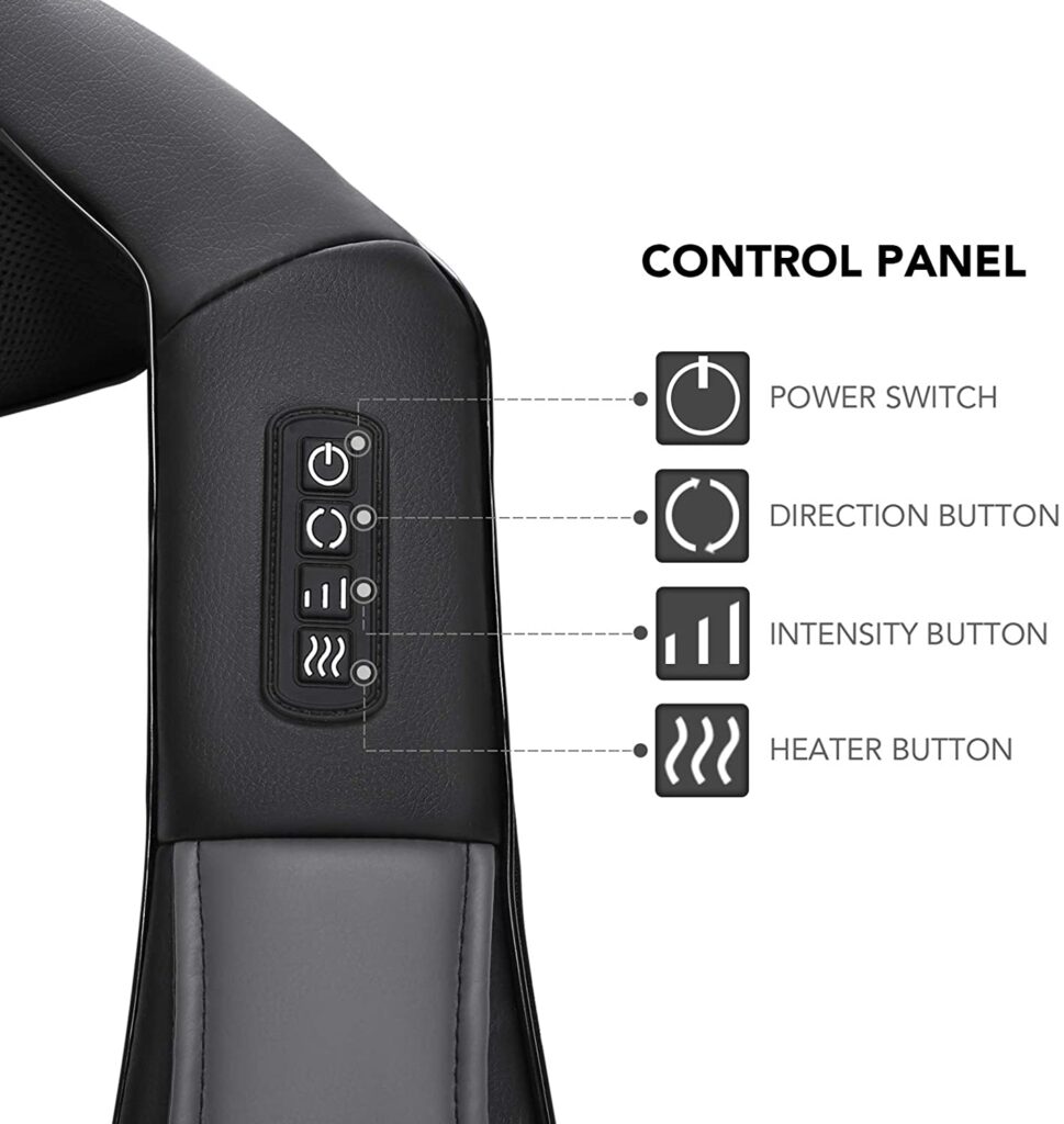 Neck and back massager - heated shiatsu pillow Naipo MGS-801