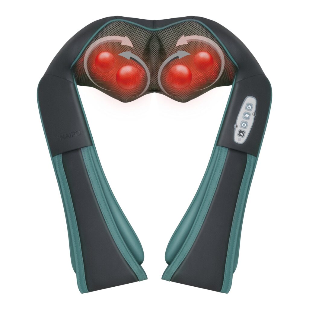 Neck and shoulder massager - cordless shiatsu massager Naipo MGS-N12CS