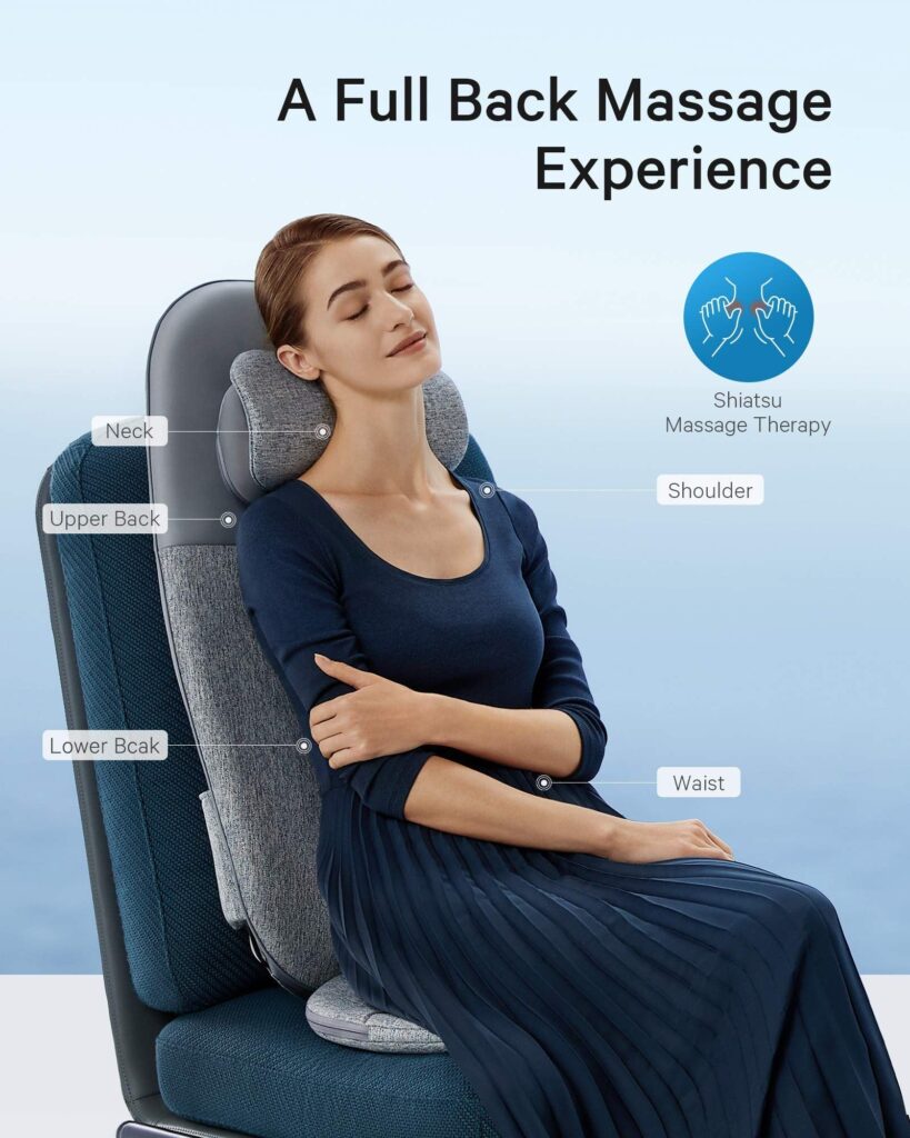 Massage seat cover - shiatsu back and neck massager Naipo oCuzen-S1